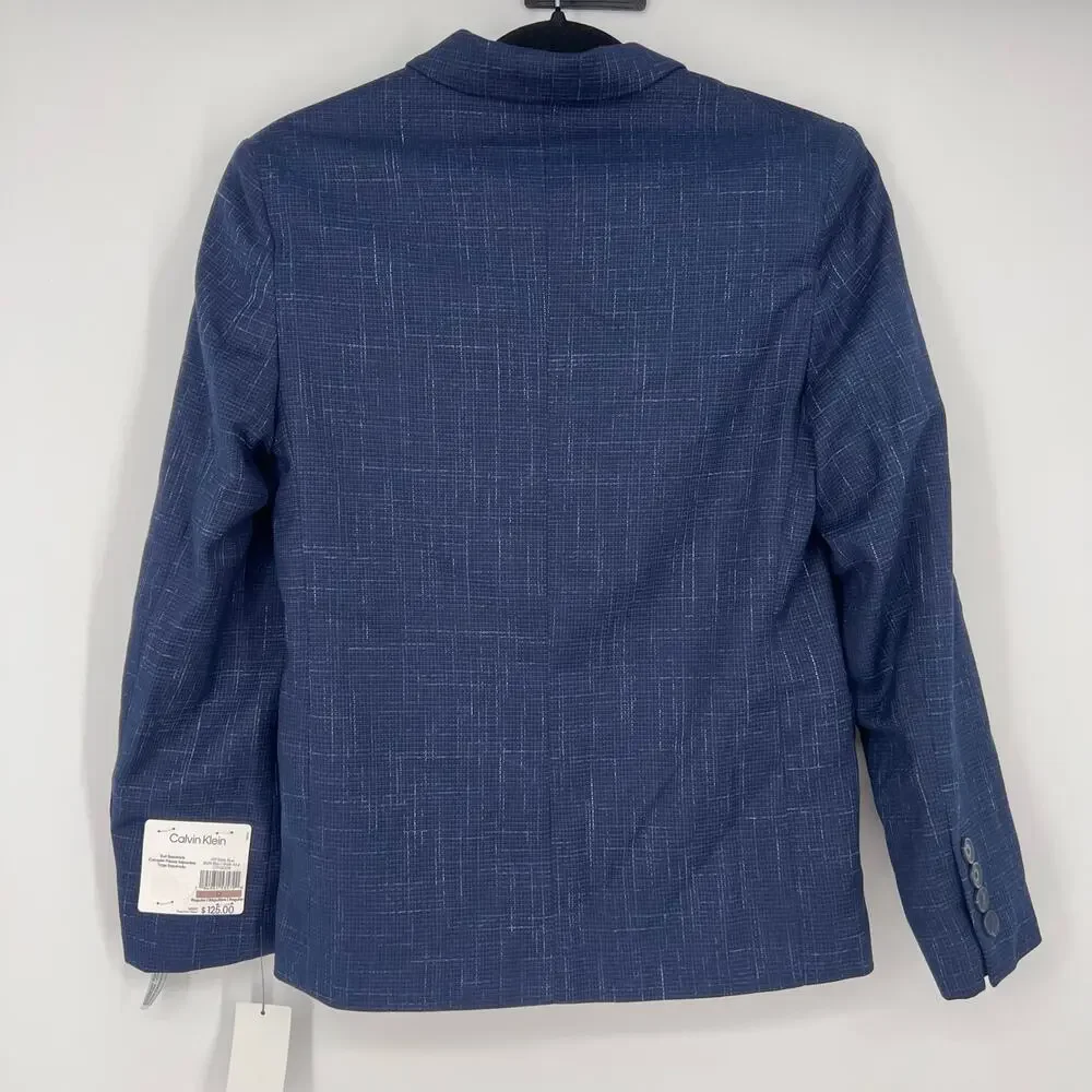 Calvin Klein Boys Slim fit Suit Separate Jacket 419 Batik Blue Size 12 Regular